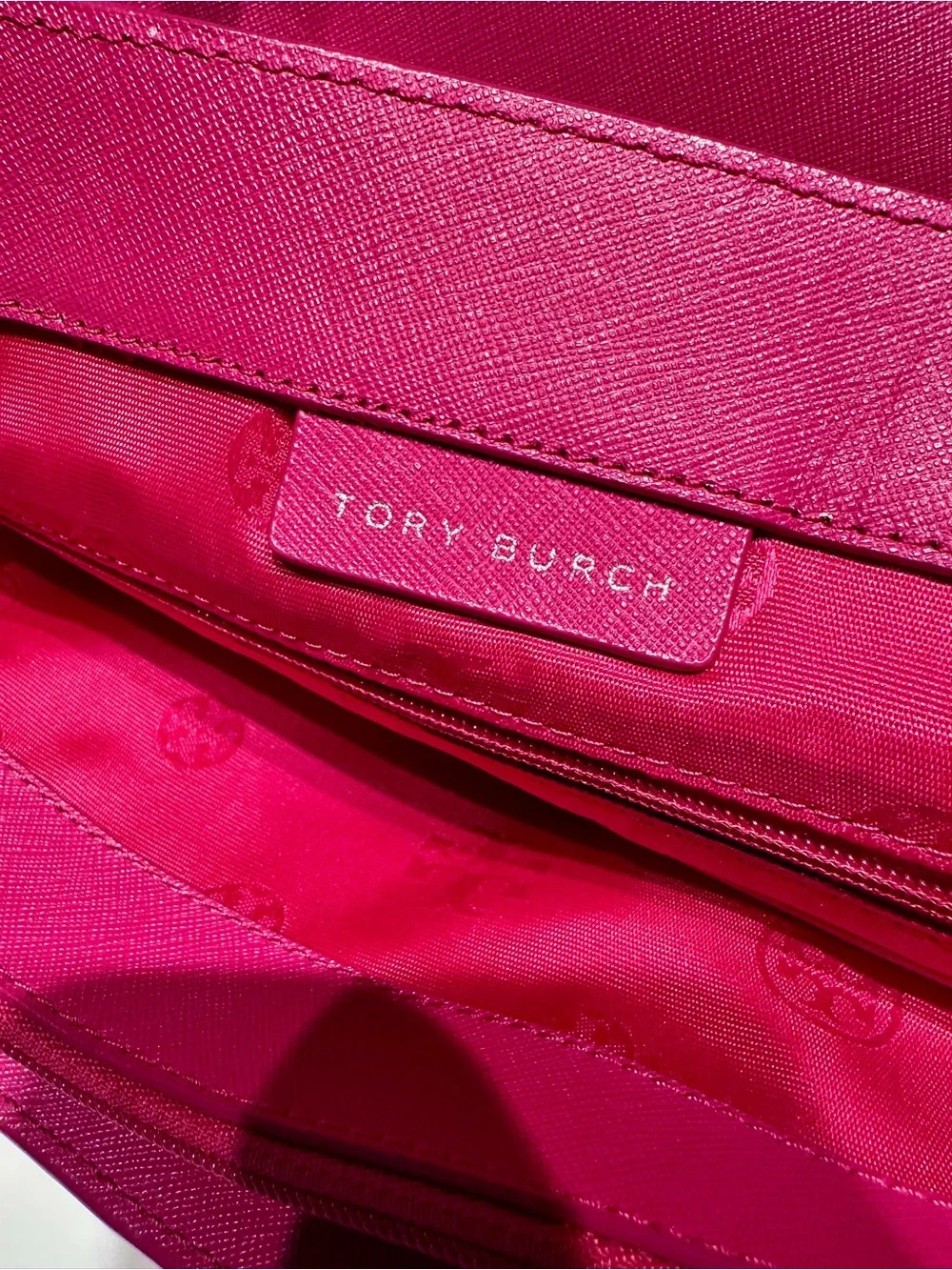 Tory Burch York Saffiano Hot Pink Leather Tote